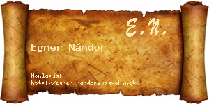 Egner Nándor névjegykártya